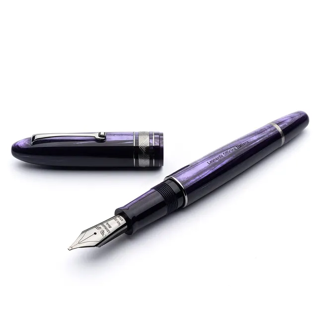 leonardo-officina-italiana-momento-zero-viola-celluloide-ruthenio-stilografica-o image 1