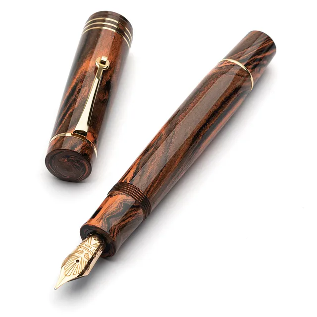 leonardo-officina-italiana-audace-penna-stilografica-flame-ebanite-finiture-arge image 1