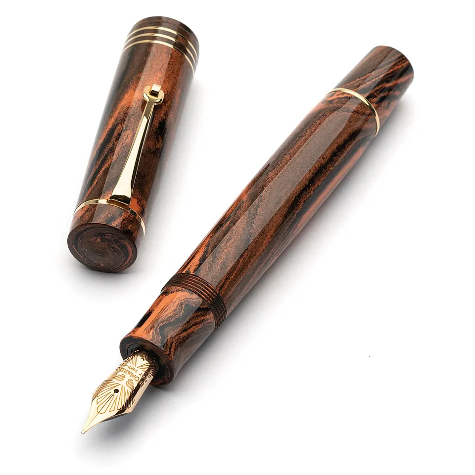 leonardo-officina-italiana-audace-penna-stilografica-flame-ebanite-finiture-arge image 1