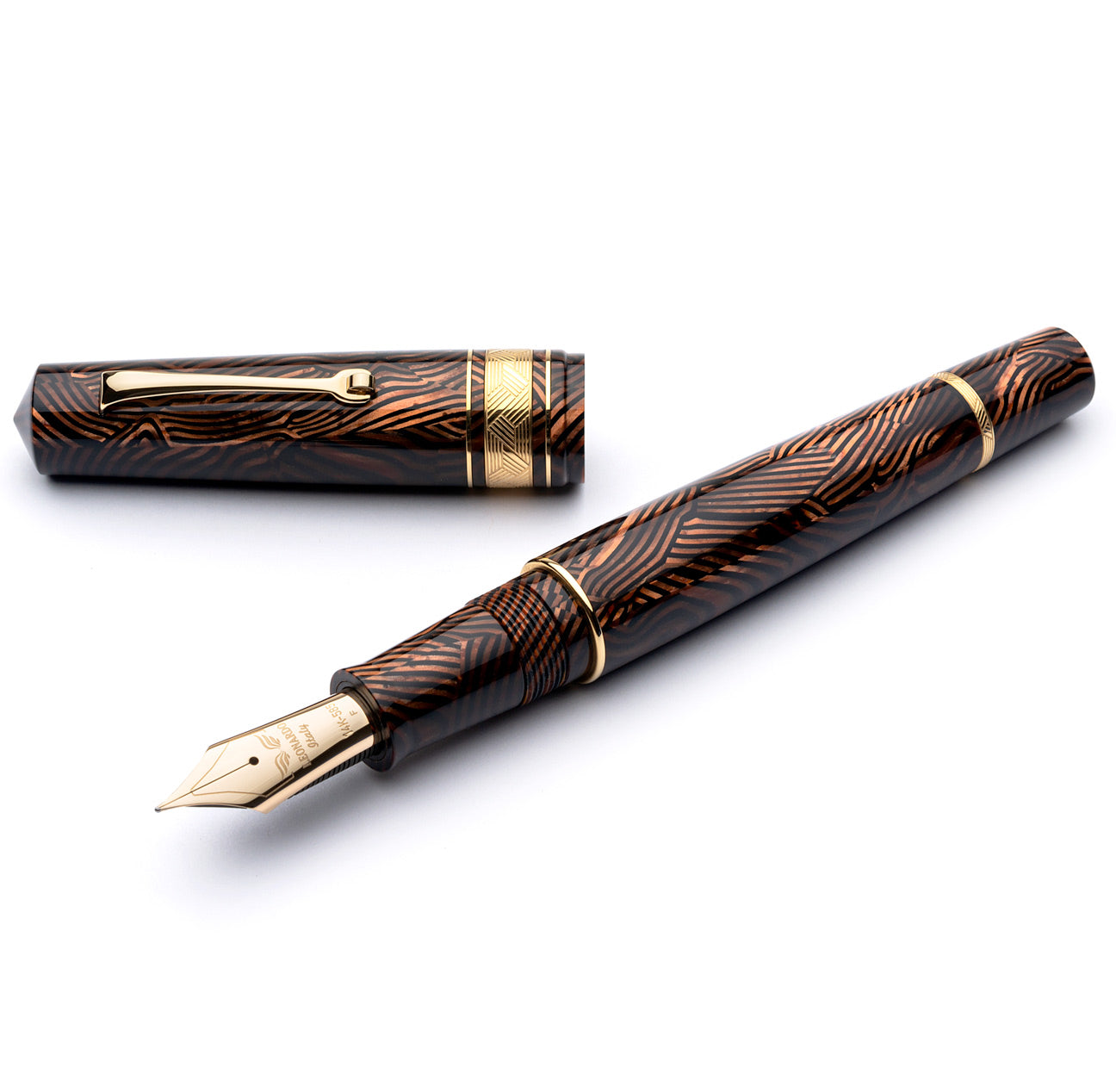 leonardo-officina-italiana-momento-zero-grande-stilografica-celluloide-marrone-v image 1