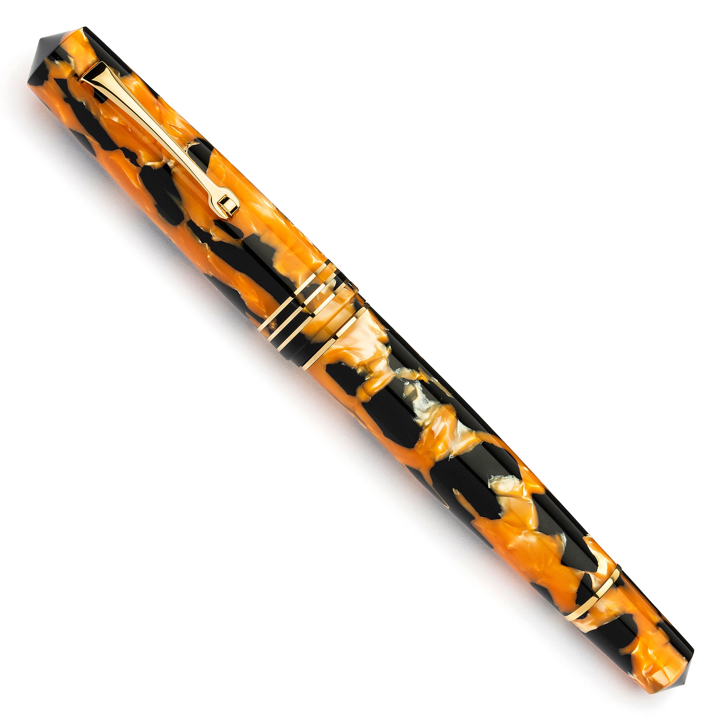 leonardo-officina-italiana-momento-zero-grande-celluloide-vintage-nero-arancione image 2
