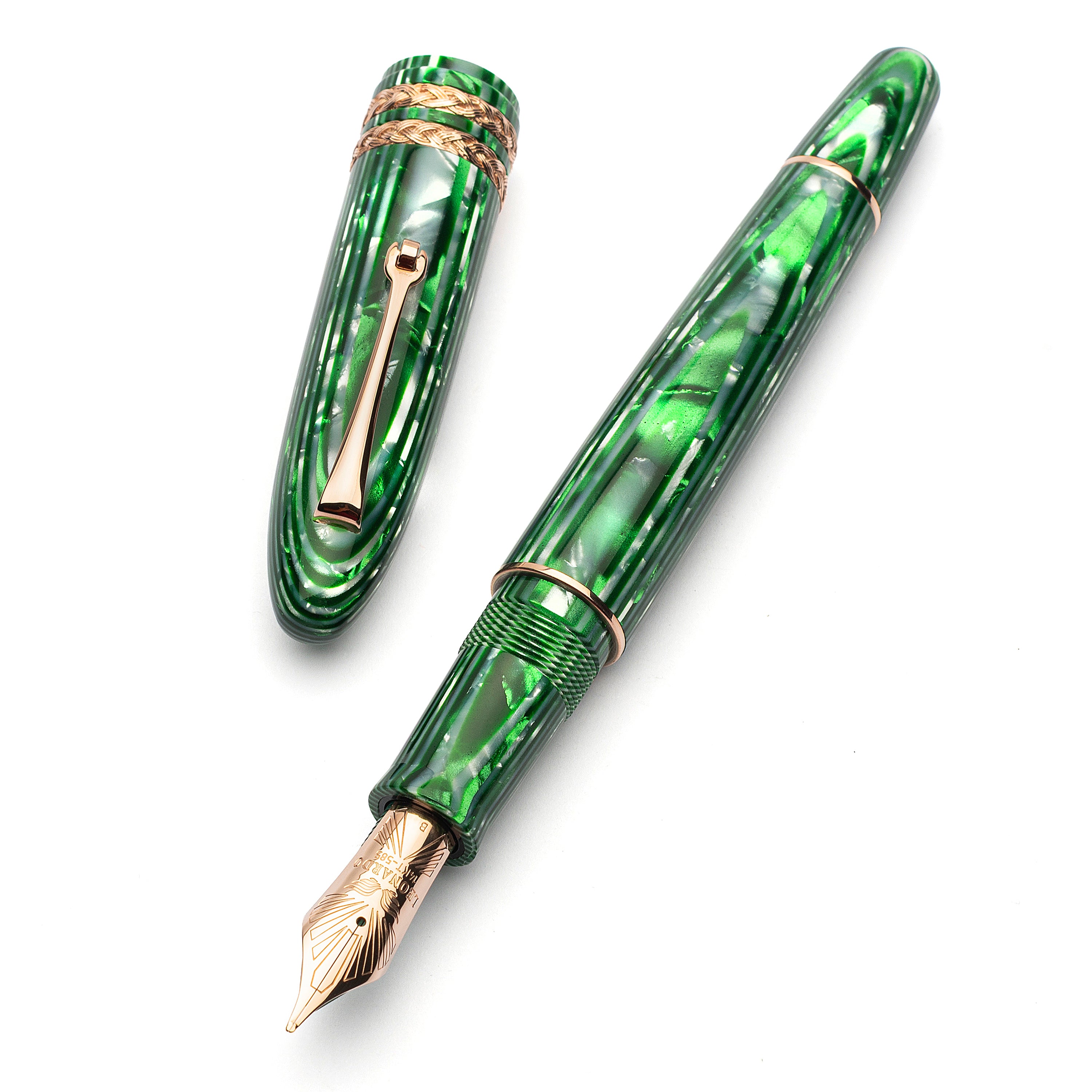 leonardo-officina-italiana-sigaro-leonarco-verde-stilografica-celluloide-pennino image 2