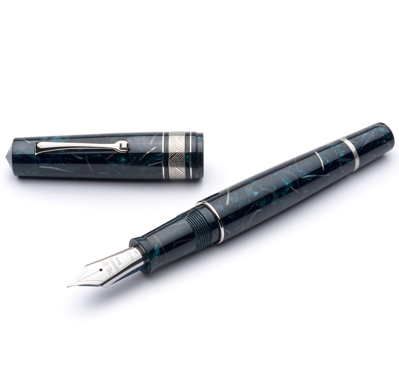 leonardo-officina-italiana-momento-zero-grande-celluloide-marezzato-blu-smeraldo image 1