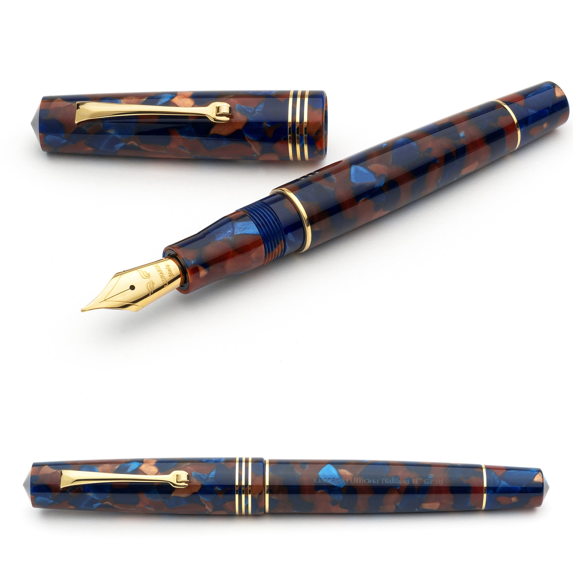 leonardo-officina-italiana-momento-zero-pietra-marina-stilografica-pennino-oro image 1